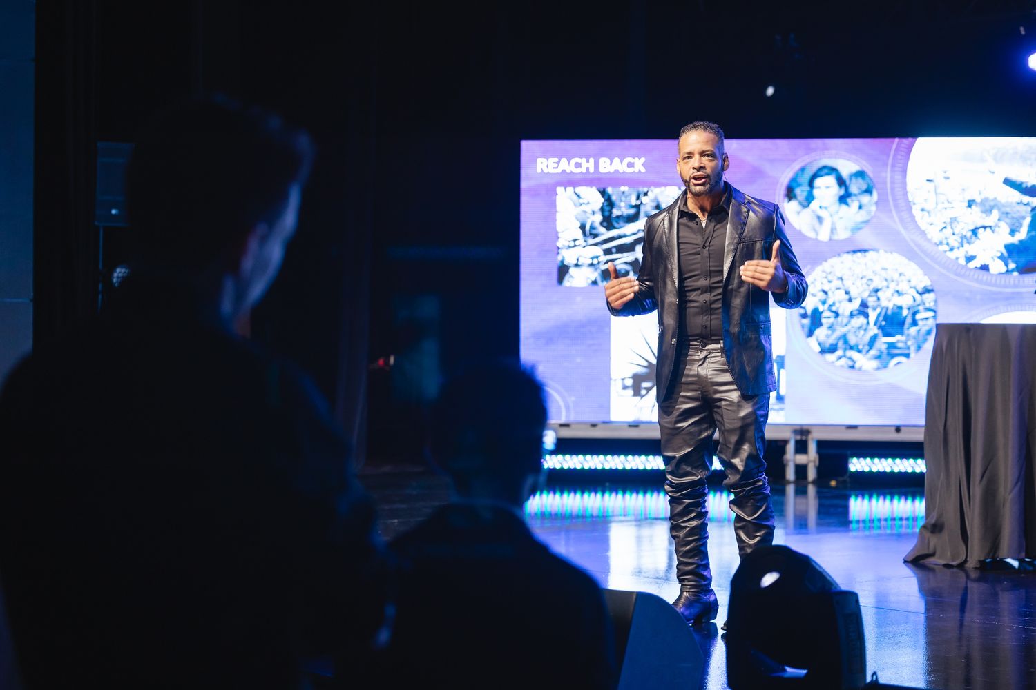 Dr. Stephen Crawford speaking on leadership resonance at a corporate keynote