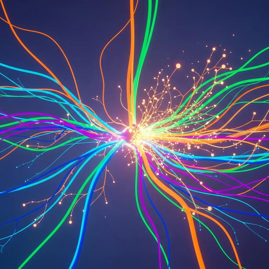 Abstract representation of neural pathways illustrating the Neuro-Encoding method